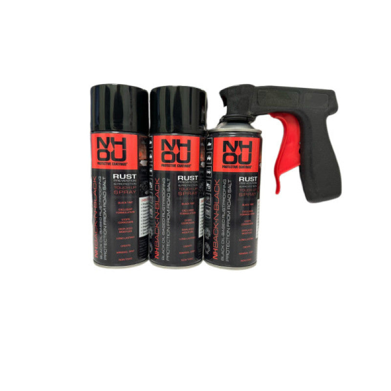 NHOU® Black Rust Prevention Spray Set – 3 × 400ml + Spray Handle, 3 × 400ml